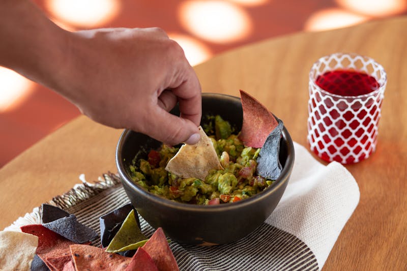 Fresh-made guacamole with tortilla chips